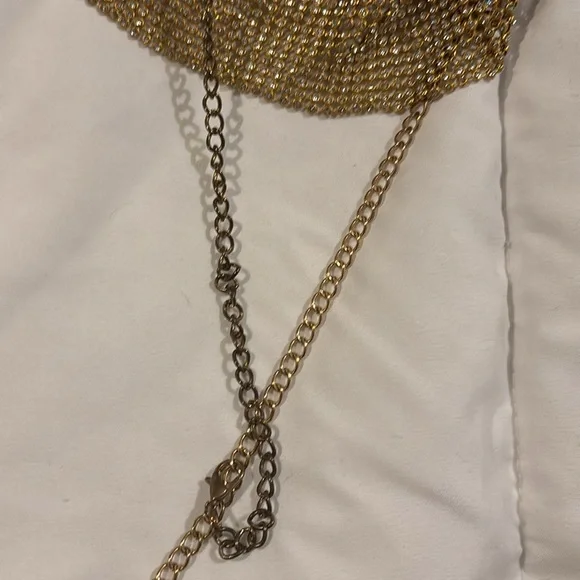 Vintage rhinestone chain mail halter top - Picture 4 of 4